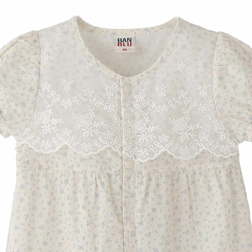 Cream Lace Blossom Romper