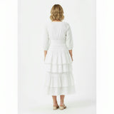 Lola Womens Blouse White Eyelet, White Eyelet