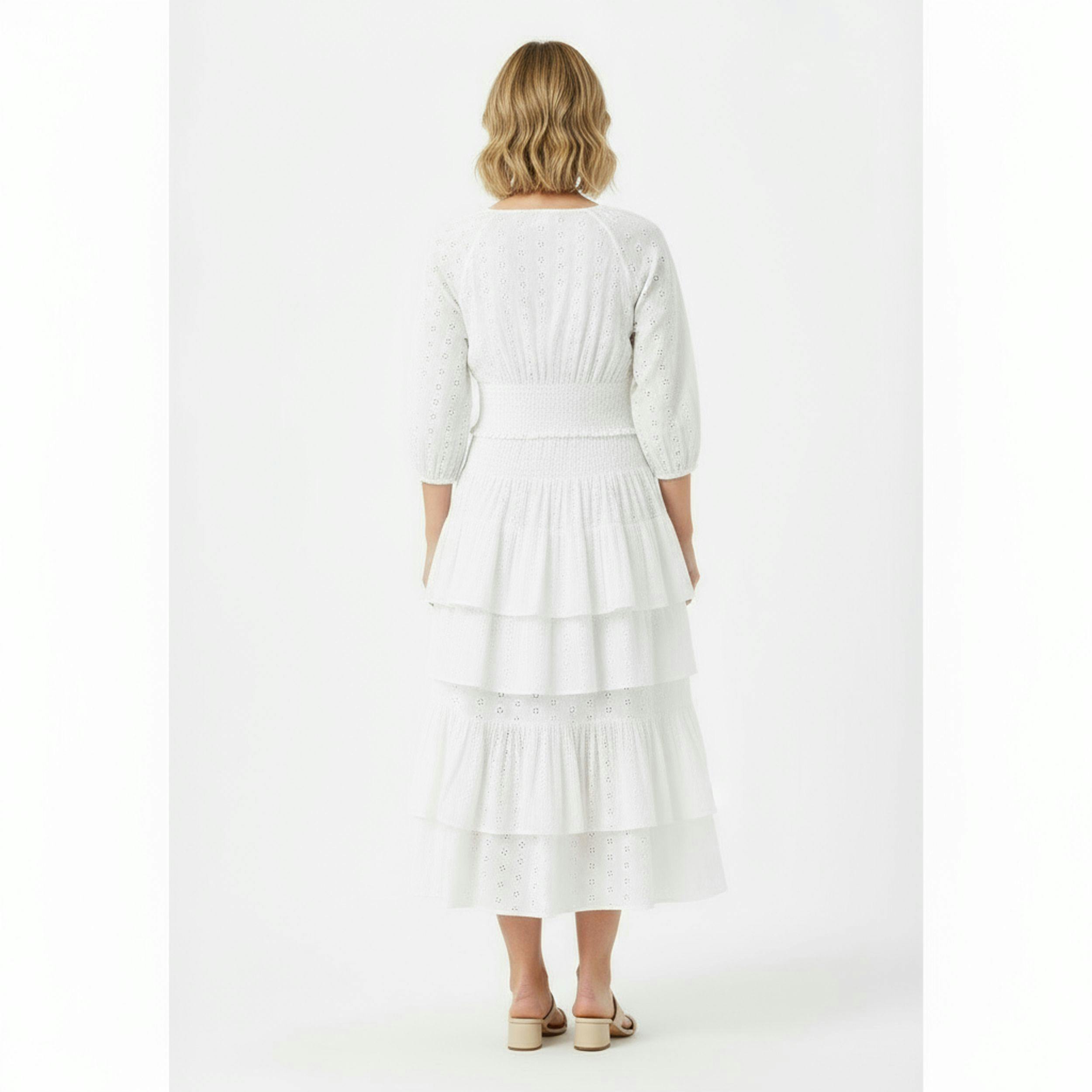 Lola Womens Blouse White Eyelet, White Eyelet