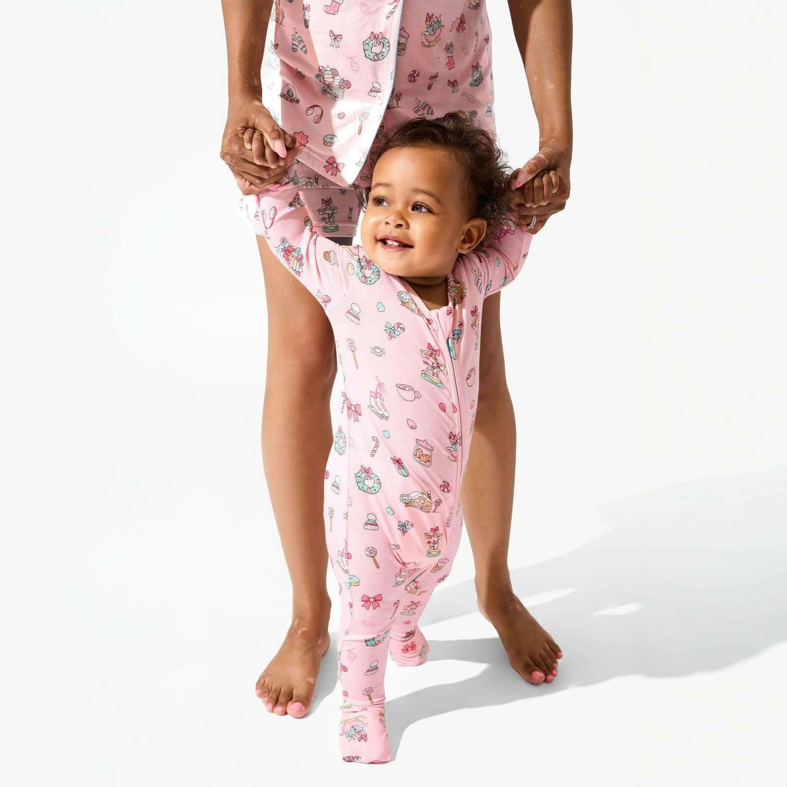 Candy Cane Lane Bamboo Convertible Footie