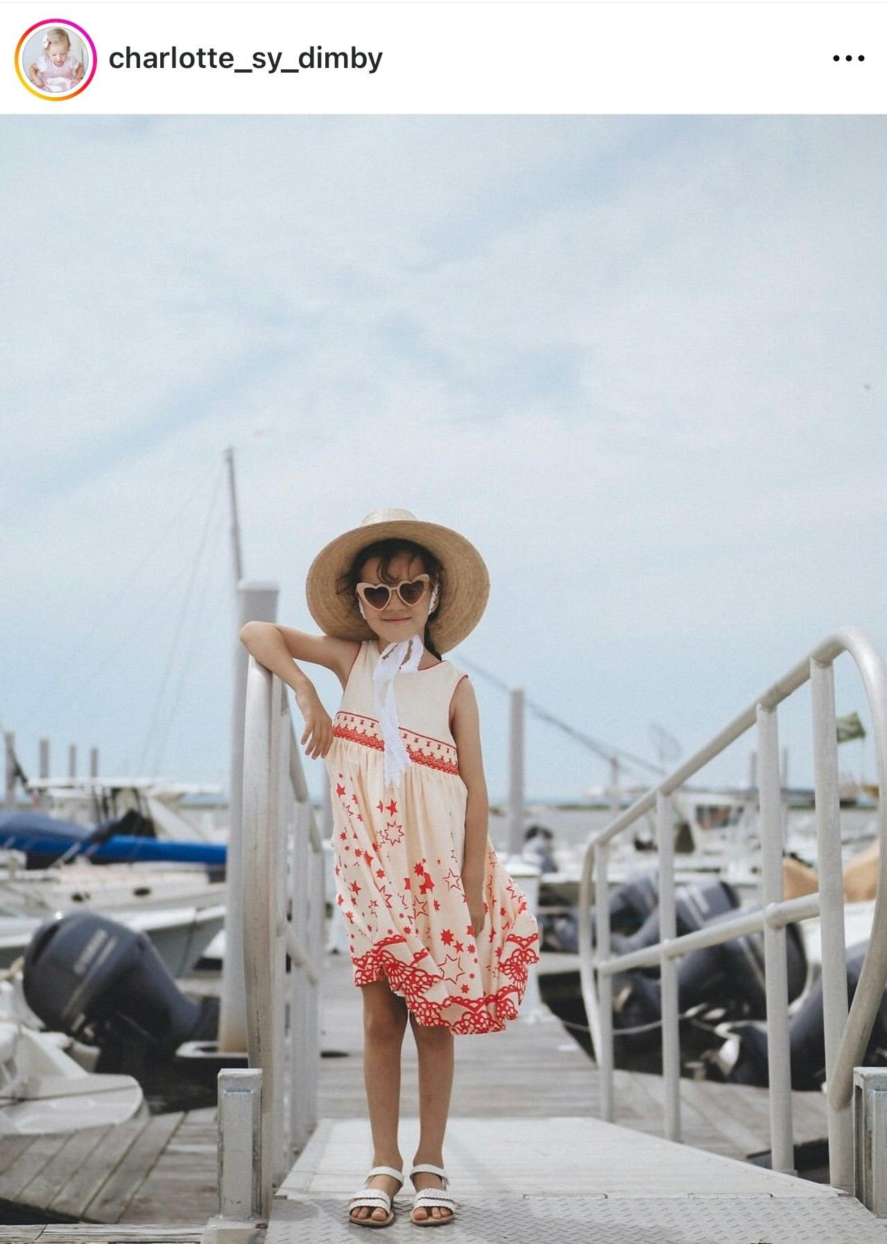 Petunia Girl's Sun Hat - Yellow Long Grosgrain Ribbon