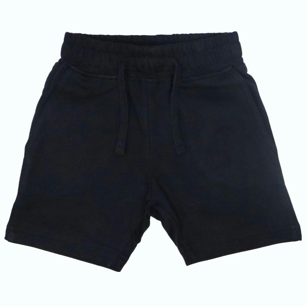 Kids Solid Comfy Shorts - Black