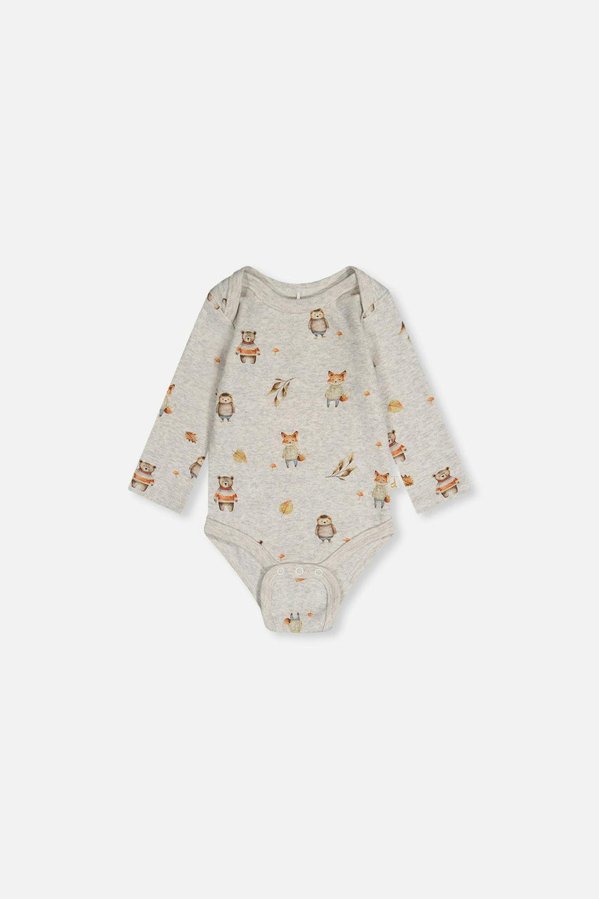 Three Pack Organic Cotton Onesie Brown Printed Hedgehogs