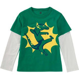 Taekwondo Lizard Layered Tee, Green