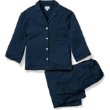 The Olivia Wide Leg Pima Pajama Set in Navy