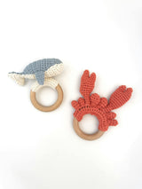 Nautical Swaddle and Teether Set - Whale