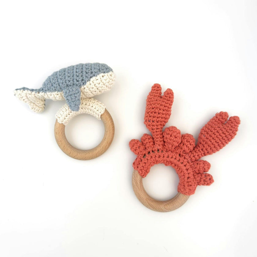 Nautical Swaddle and Teether Set, Whale