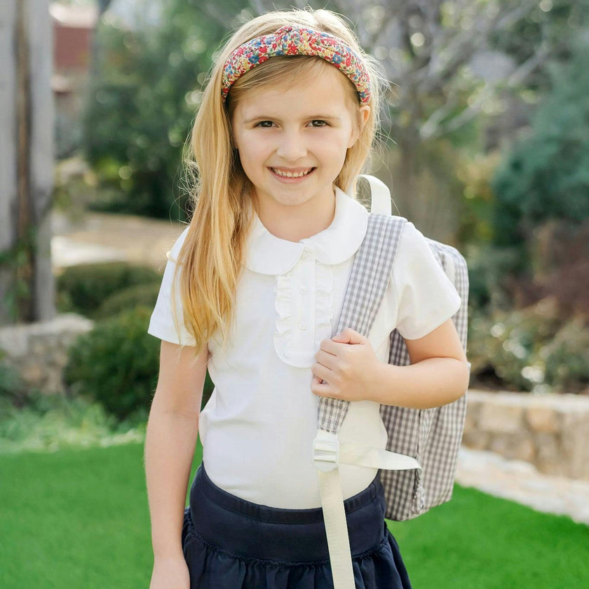 Jane Girls' Pima Cotton Short Sleeve Polo Shirt White