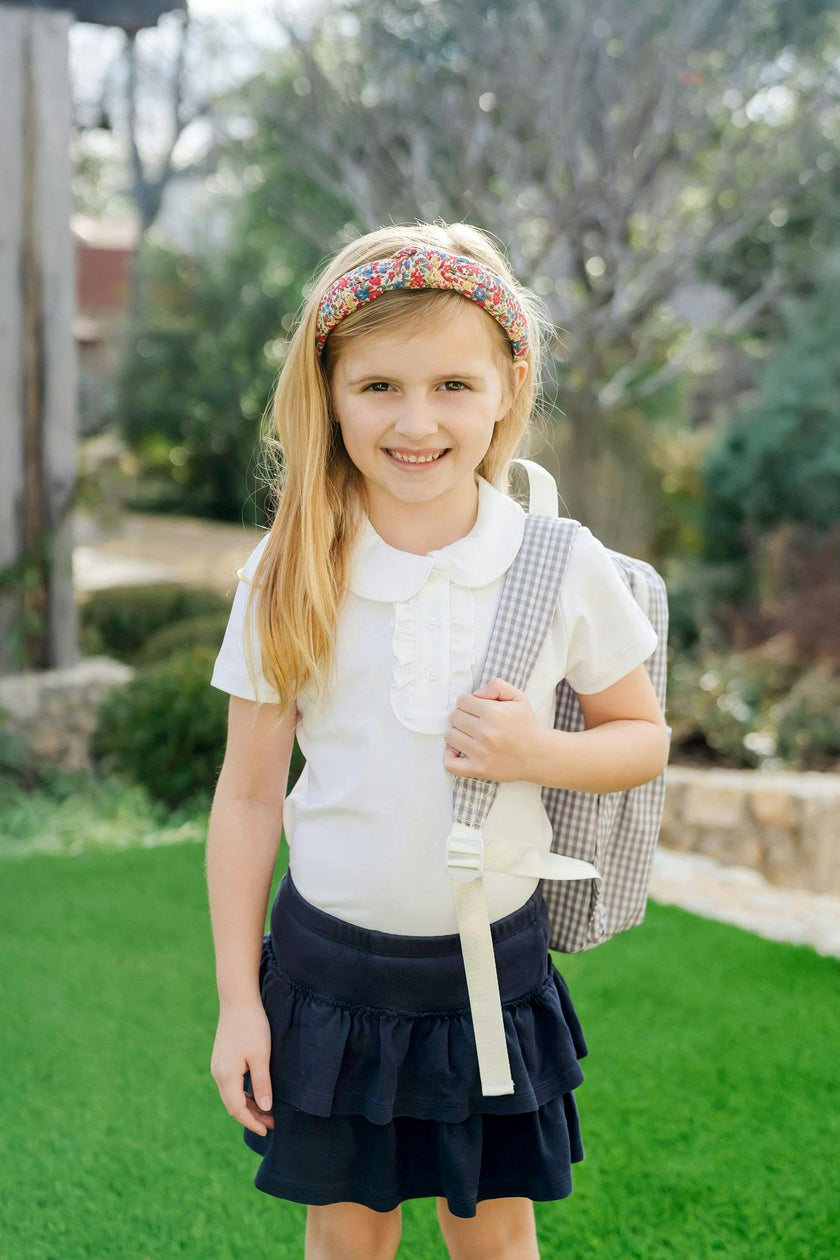 Jane Girls' Pima Cotton Short Sleeve Polo Shirt White