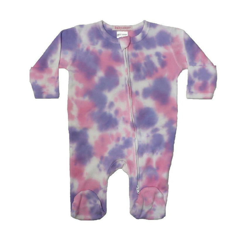 Baby Tie Dye Zipper Footie - Matilda
