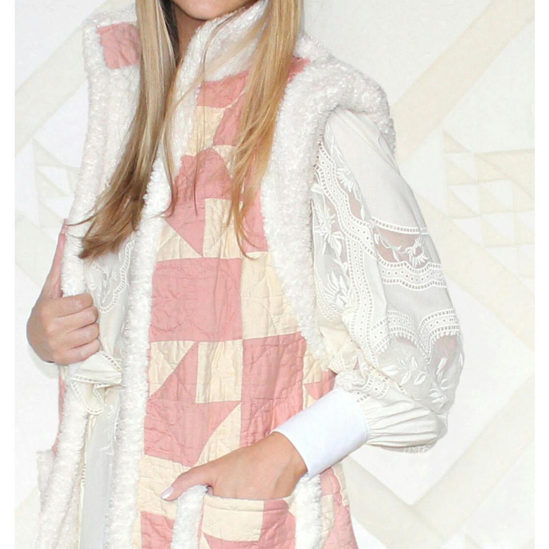 Women's Small Shearling Quilt Gilet