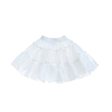 White Frilled Satin Skirt