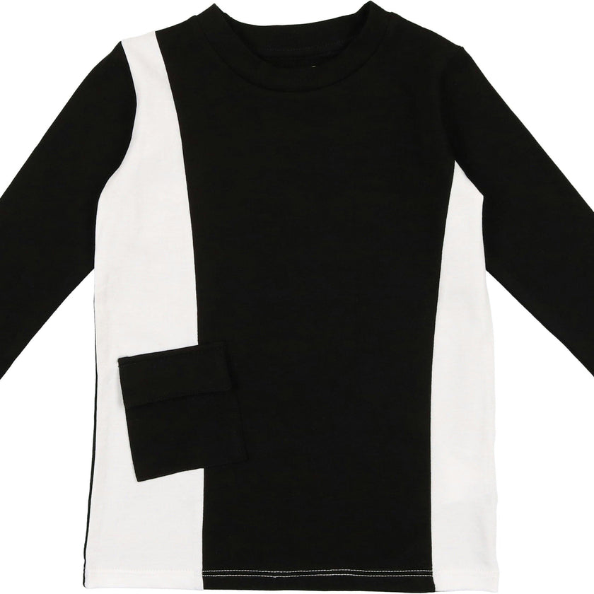 Colorblock Pocket 3-Quarter Sleeves Tee