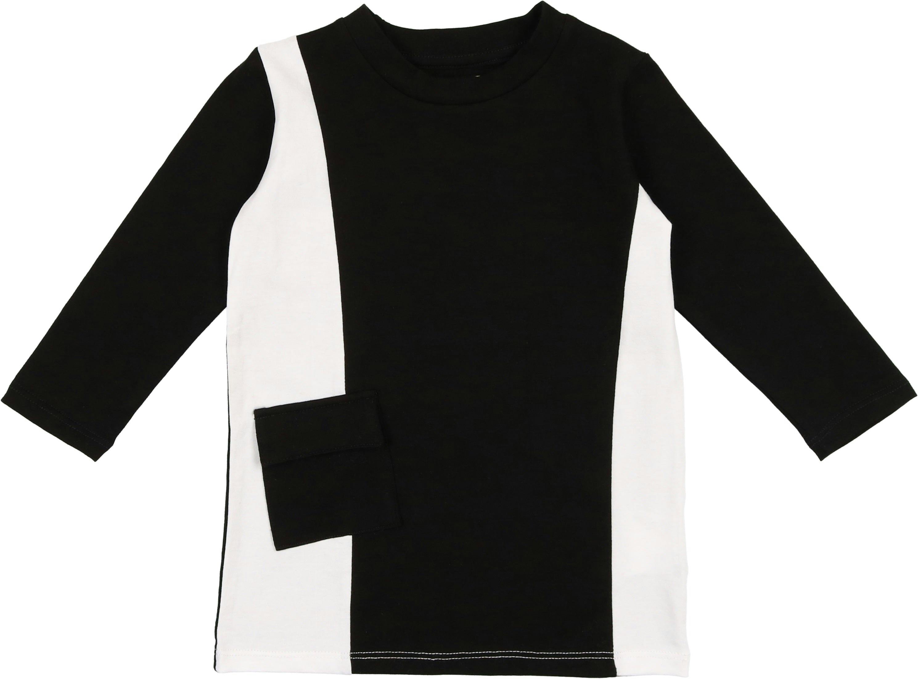 Colorblock Pocket 3-Quarter Sleeves Tee
