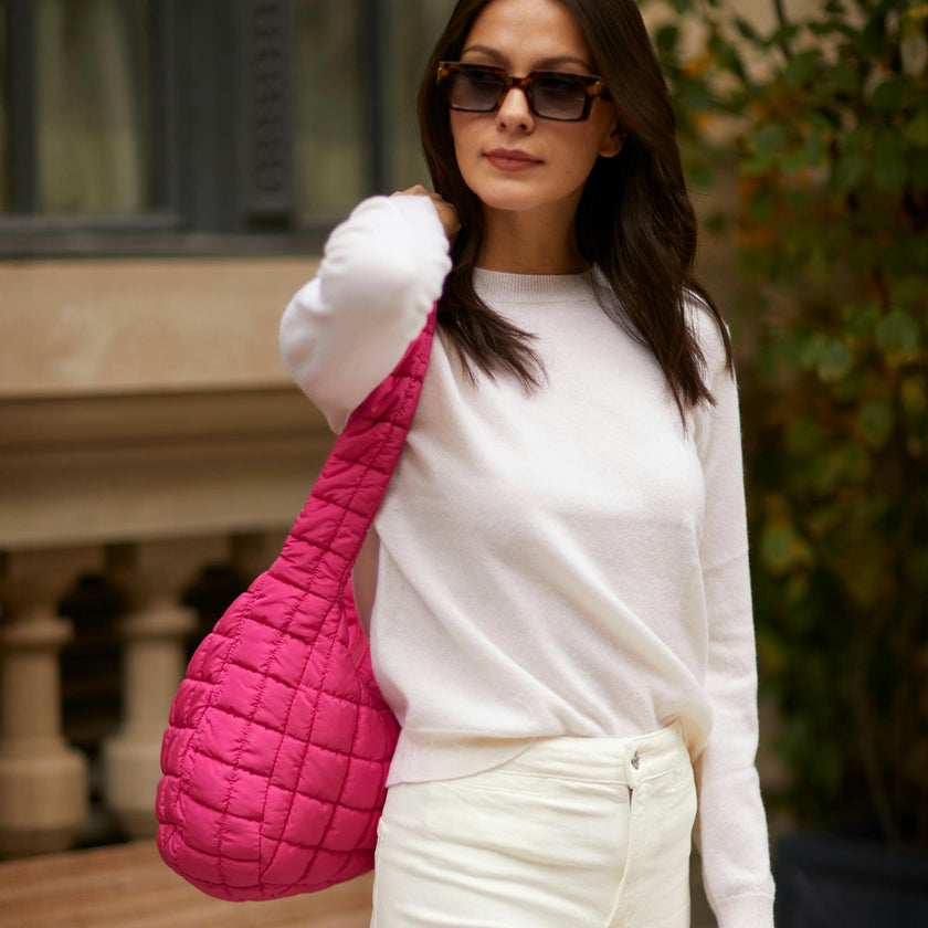 Cloud 9 Puffer Crossbody Bag - Hot Pink