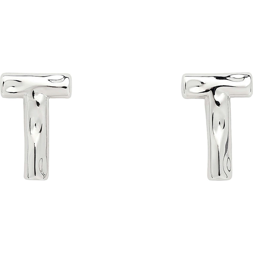 Monogram Studs in Silver