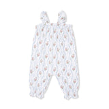 Heirloom Rose Stripe - Ruffly Strap Overall