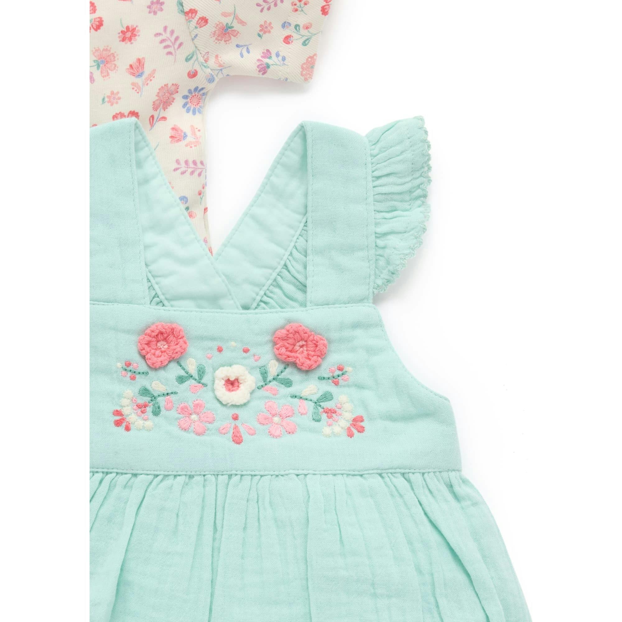 Embroidered Overall Set Aloe