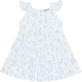 Blue Toile Ruffle Dress