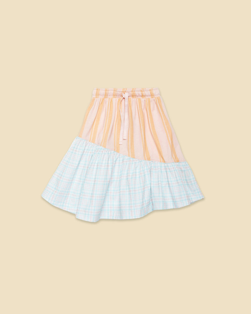 Organic Soccer Skirt in Creamsicle Stripe