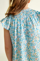 Made With Liberty Fabric Smocked Girls Blouse Soleil