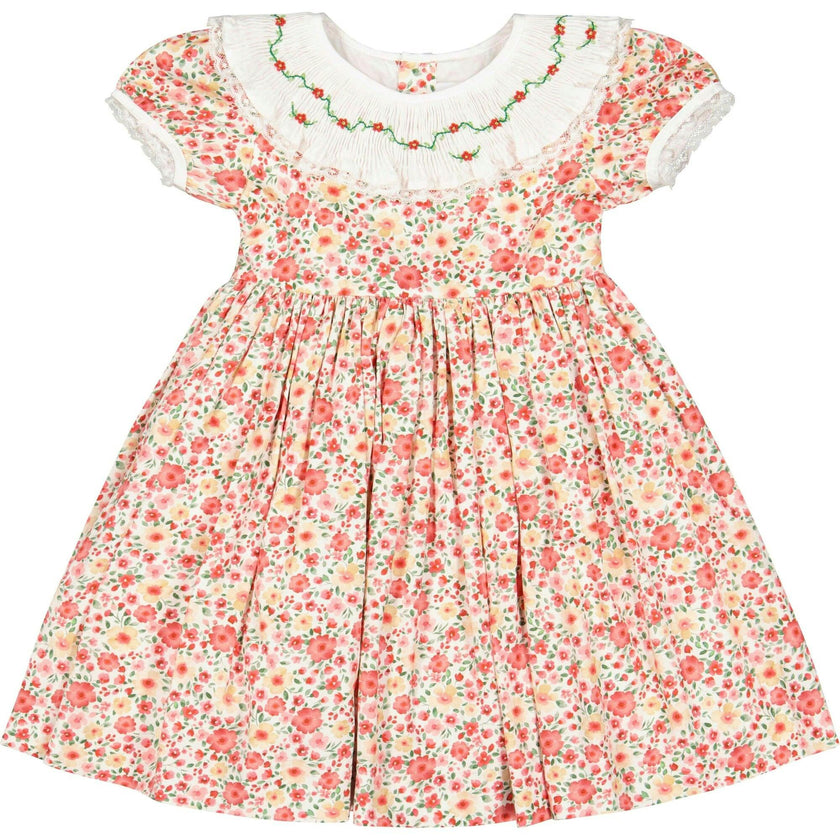 Celestine Red Floral Smocked Dress