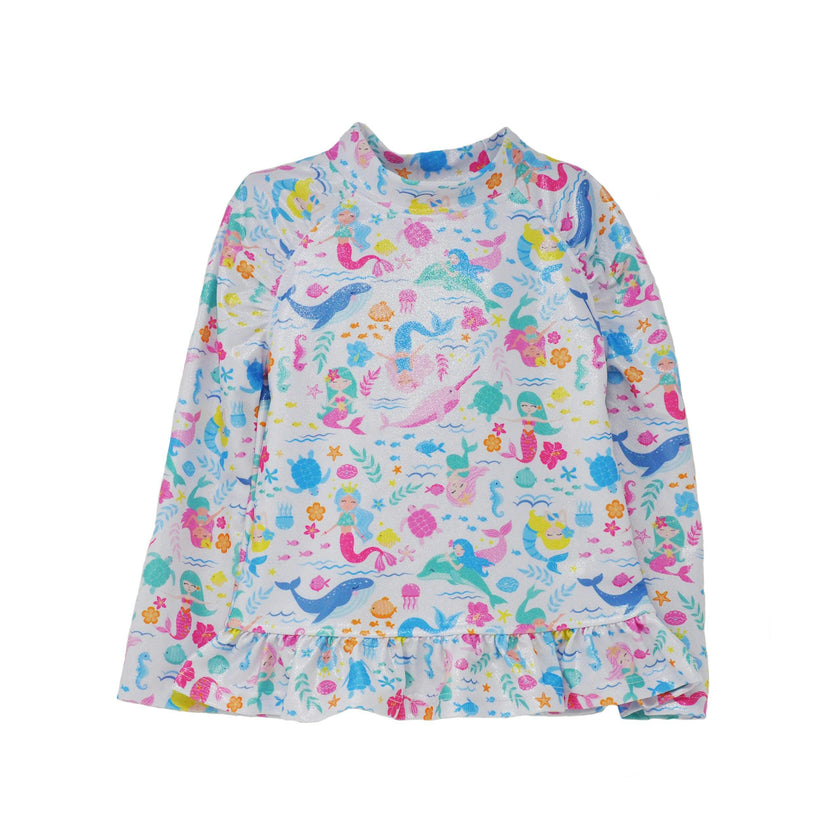 UPF 50+ Ruffle Rash Guard | Mermaid Friends