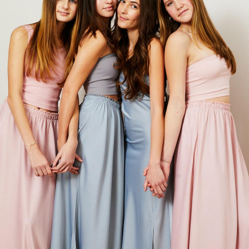 Joey Ballet Pink Satin Maxi
