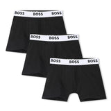 Black 3-Pack Logo Boxer Trunks