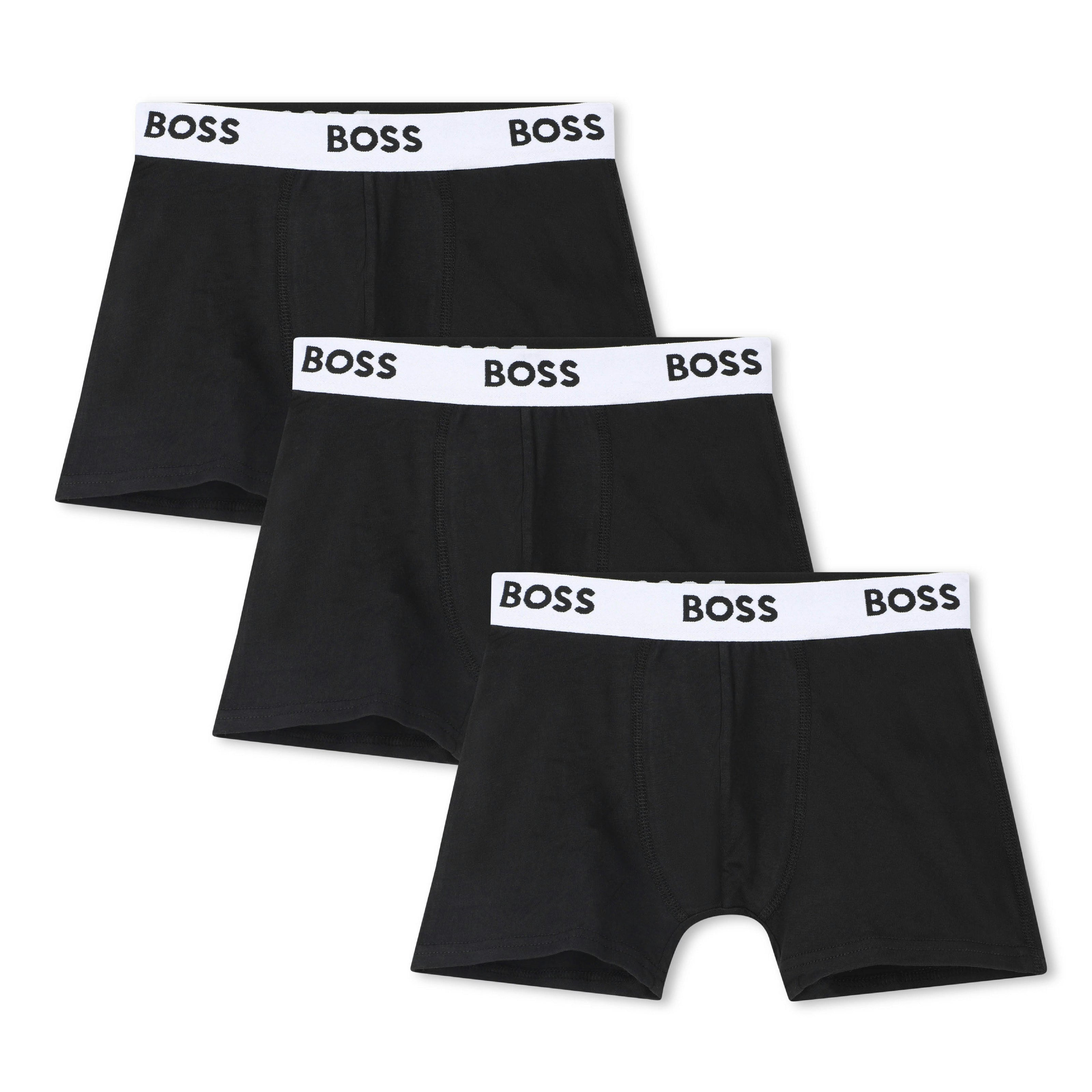 Black 3-Pack Logo Boxer Trunks
