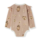 Mushroom Organic Cotton Ruffle Long Sleeve One Piece