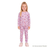 Girls (2-4) Velour Pajama Set | Ballerinas & Bows