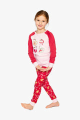 Organic Cotton Two Piece Pajama Set Red Gingerbread Print