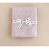 Blush Pique Blanket Pink Flower Rattle Gift Set