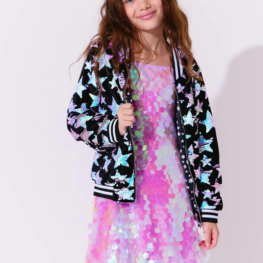Starry Night Velvet Bomber