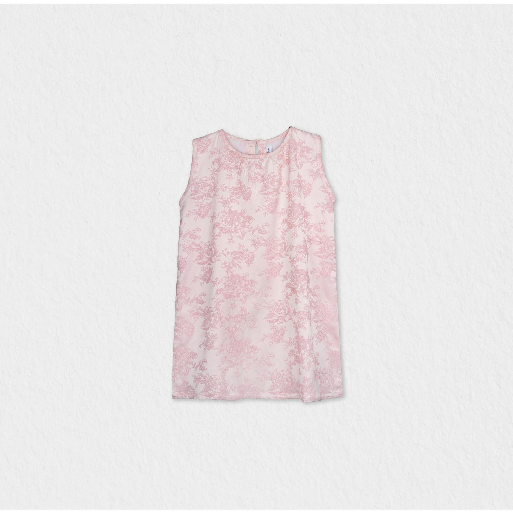 Adele Baby Dress Sleeveless, Pink Embroidery