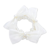 Pearl Bow Scrunchie Set