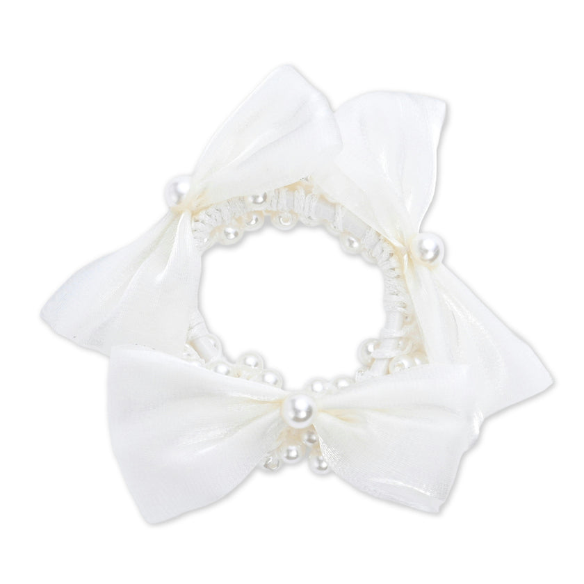 Pearl Bow Scrunchie Set
