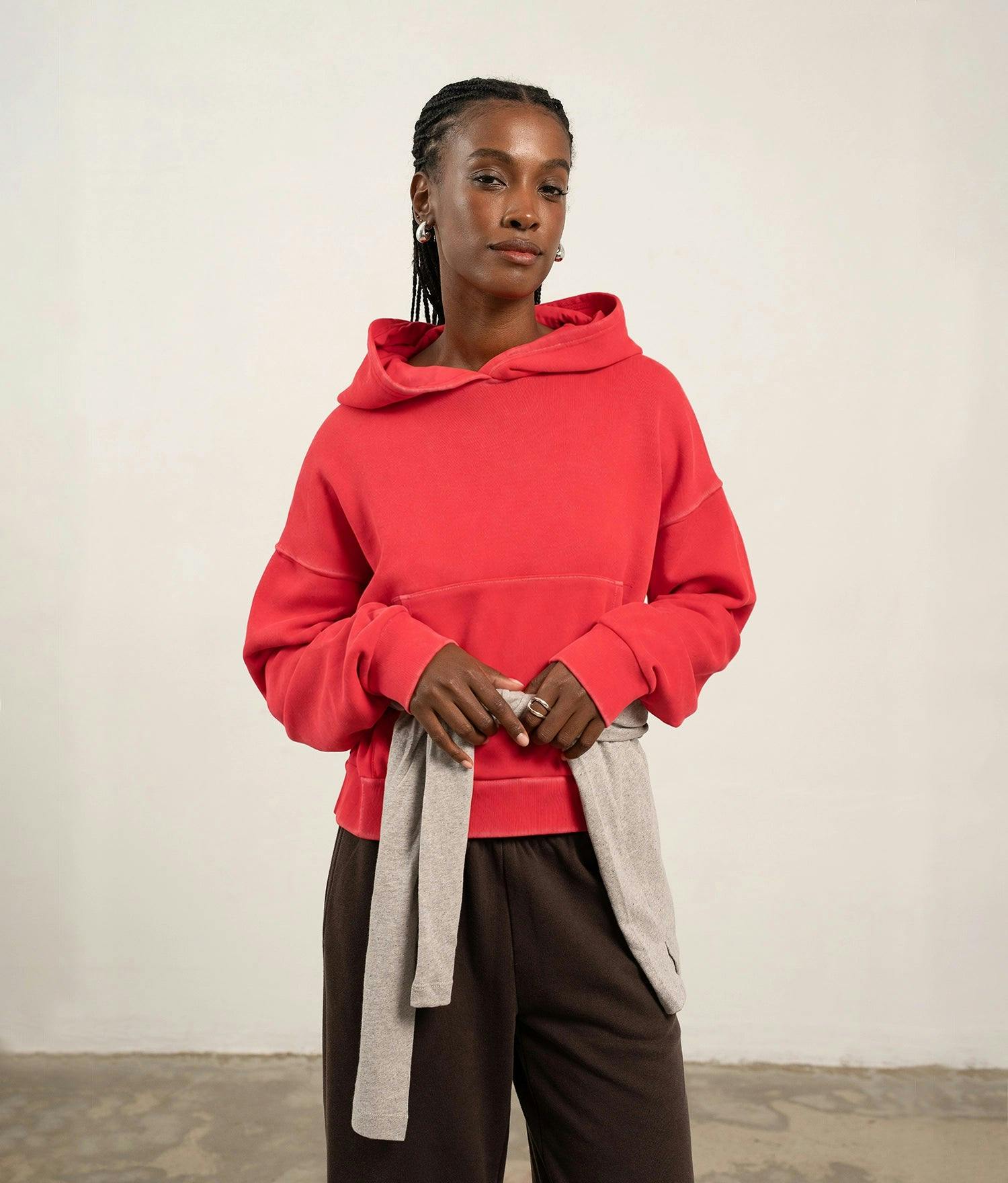 Womens Dream Terry Hoodie - Terry - Vintage Samba Red