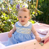 Blue Stripe Smocked Dress and Bloomers
