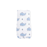 Bubbly Sailor Whales Blue - Swaddle Blanket
