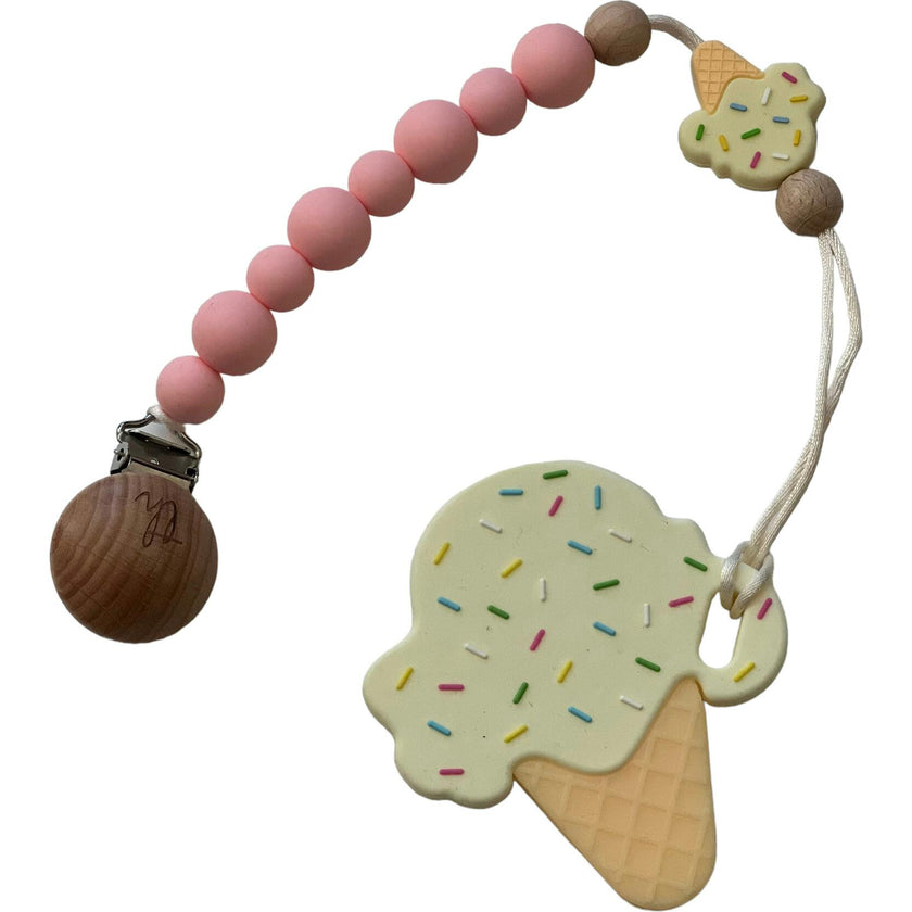 Ice Cream Pacifier And Toy Clip With Teether Bundle