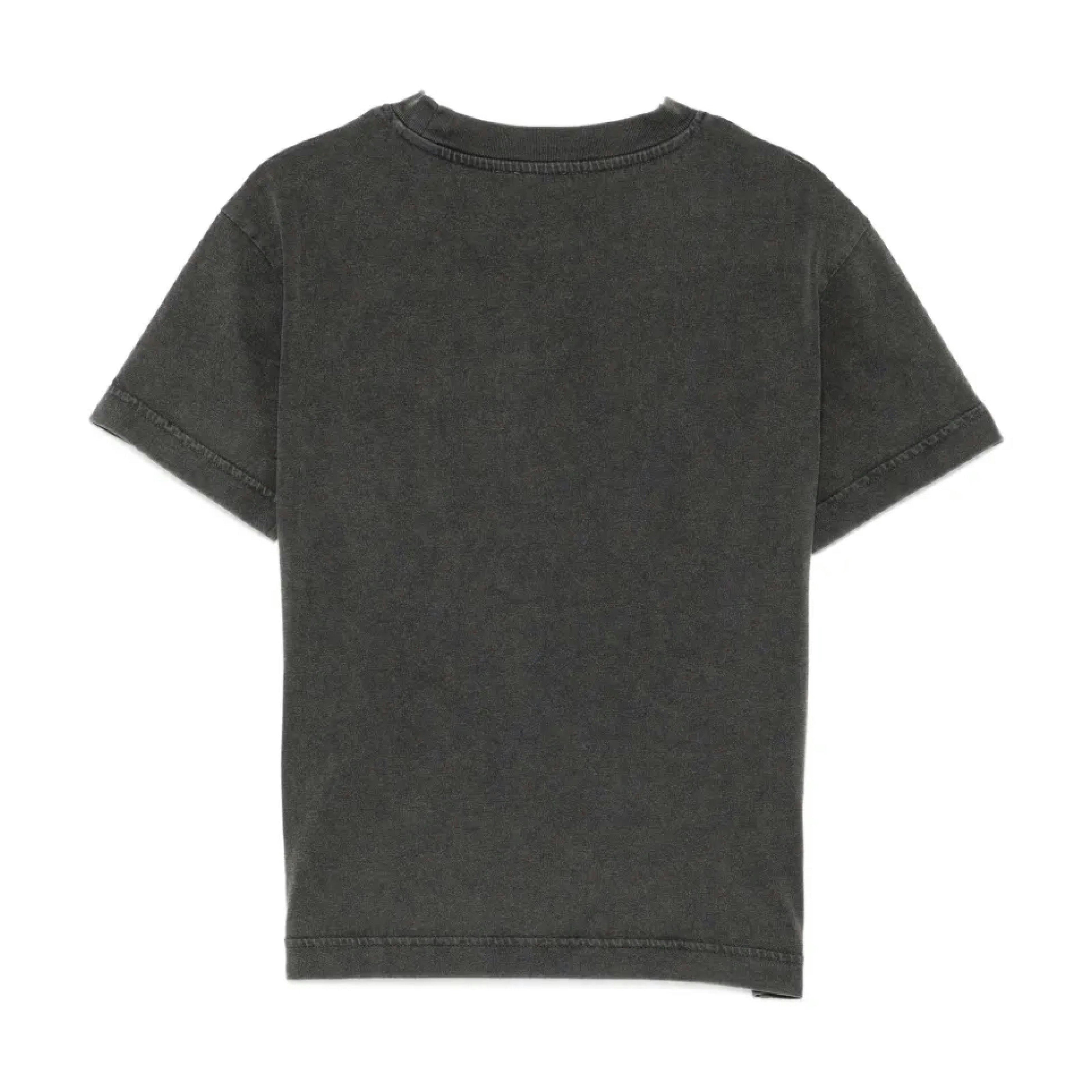 Black Curved Logo Faded T-Shirt