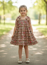 Nia Printed Dress Taupe