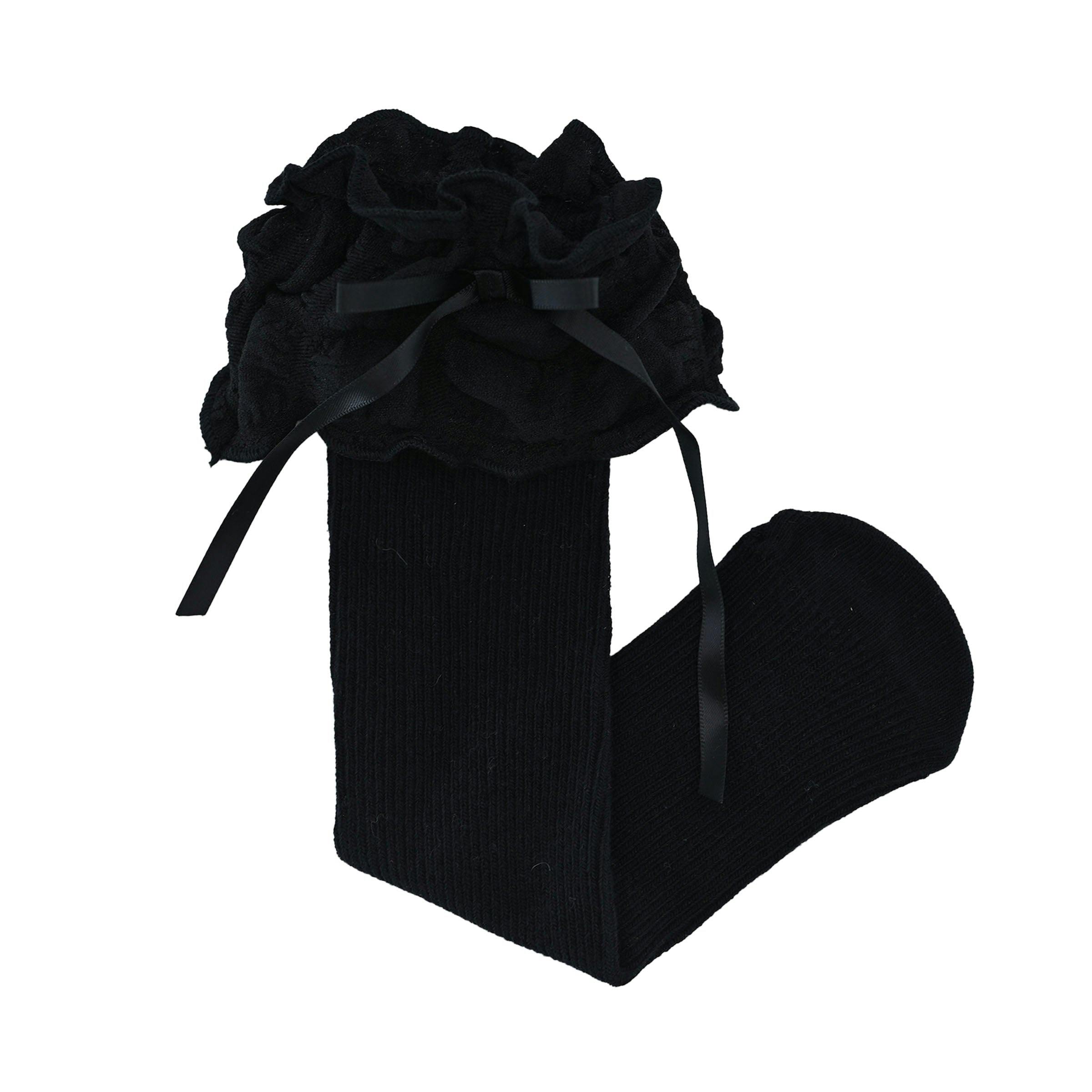 Ruffled Ribbon Long Socks