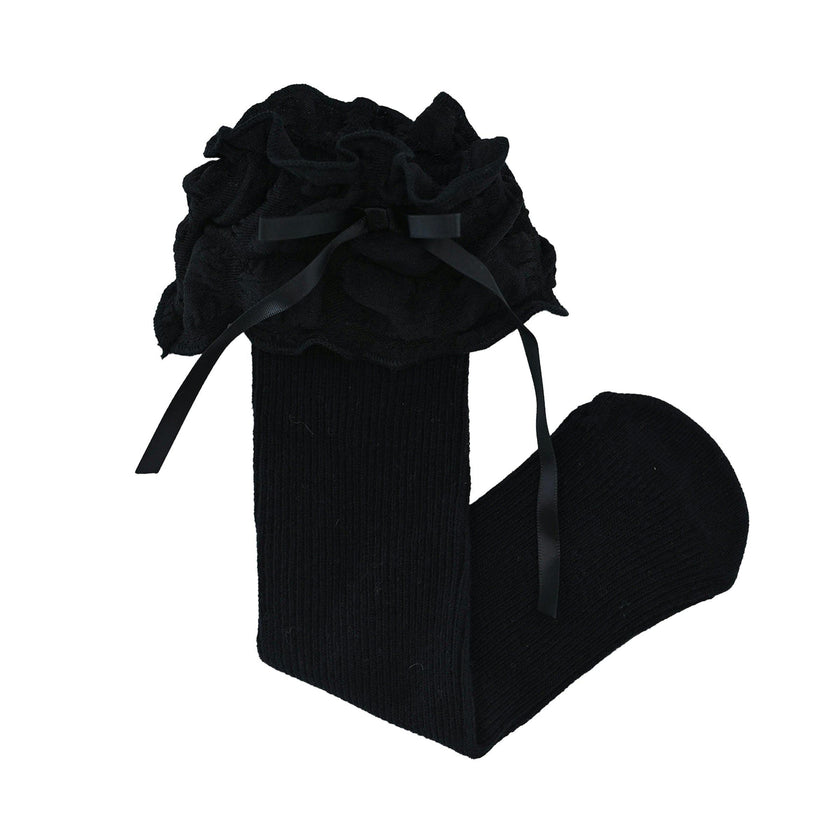 Ruffled Ribbon Long Socks