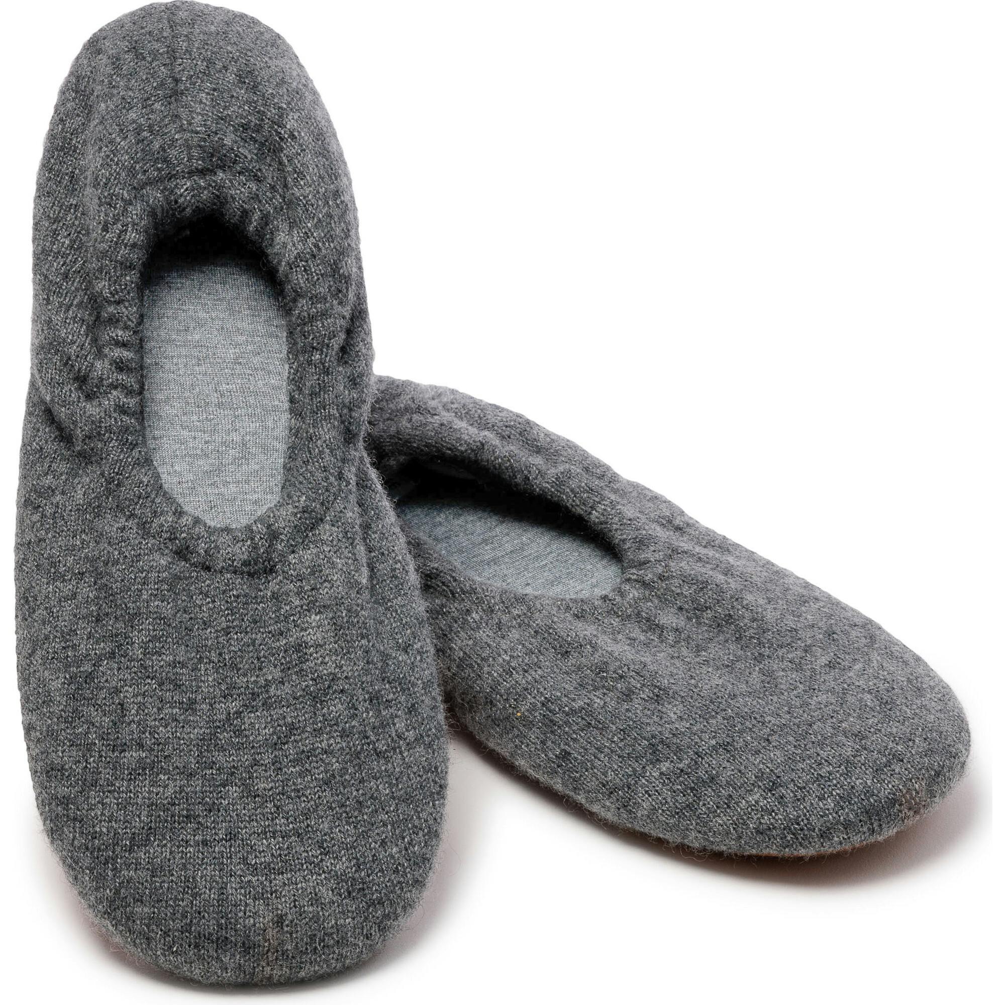 Women's Cashmere Slippers in Dark Grey