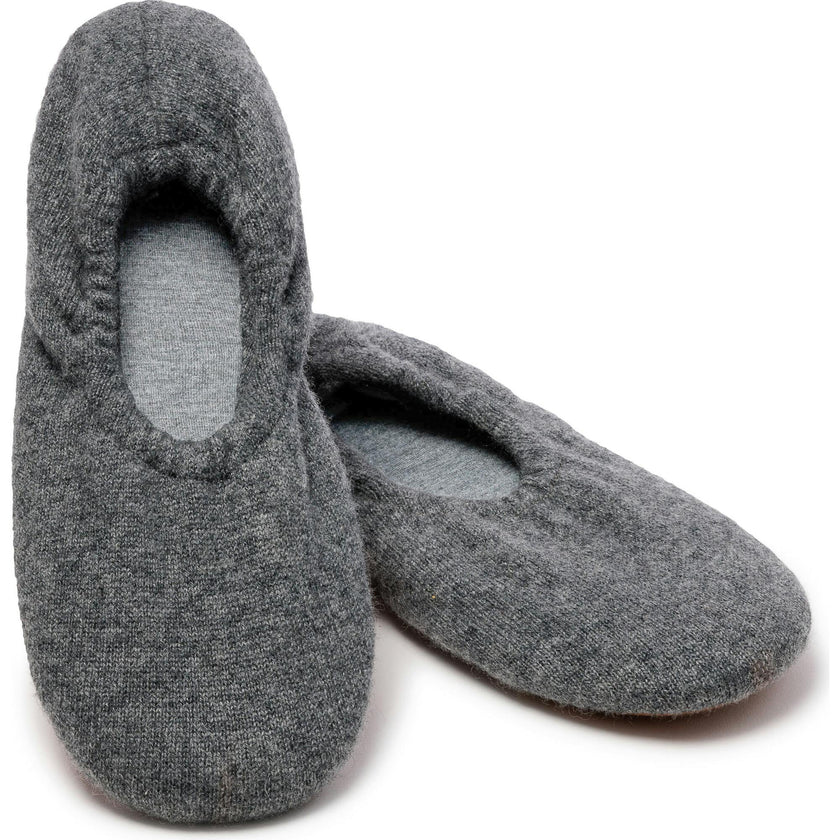 Women's Cashmere Slippers in Dark Grey