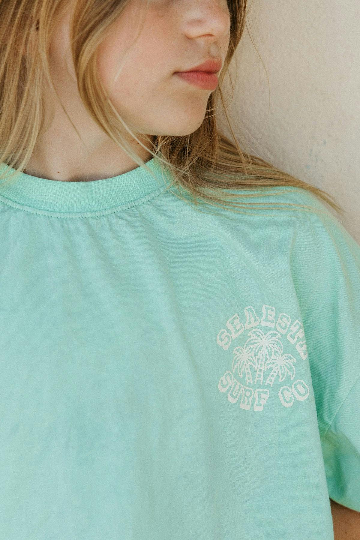 Cropped Boxy Palm Tee / Sea Green