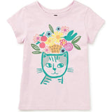 Flora & Feline Graphic Tee, Pink
